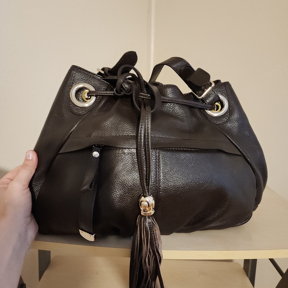 Jimmy Choo Elegant Dark Brown Leather Women's Bag